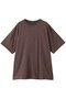 crew neck wide T Tシャツ ミズイロインド/mizuiro ind brown