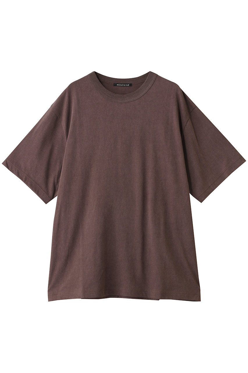 ミズイロインド/mizuiro indのcrew neck wide T Tシャツ(brown/2-210131)