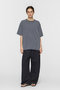 crew neck wide T Tシャツ ミズイロインド/mizuiro ind