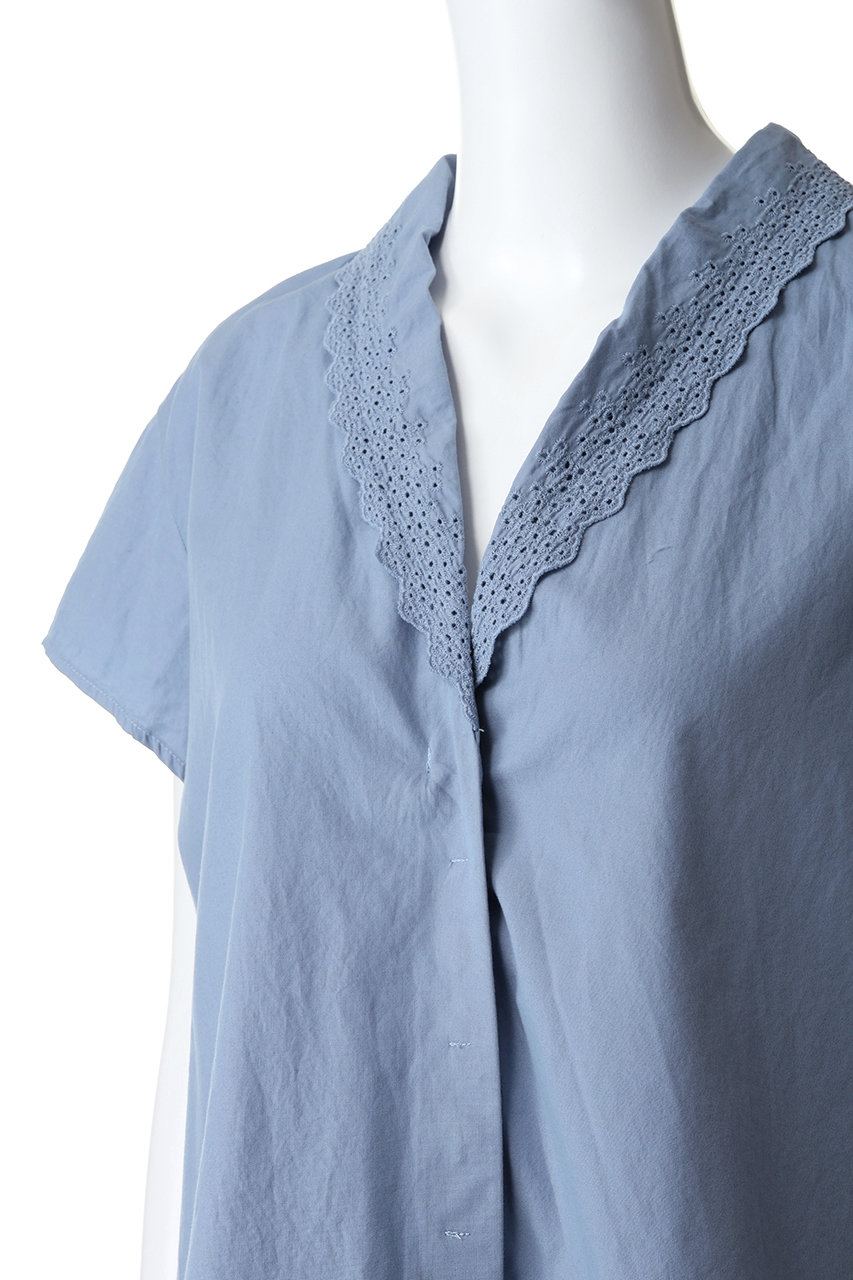 mizuiro ind(ミズイロインド)｜lace collar shirt シャツ/off white の