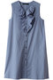 lace frill N/S OP ワンピース ミズイロインド/mizuiro ind blue
