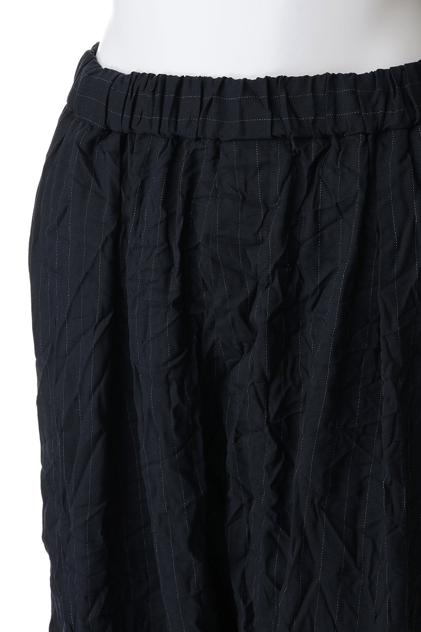 mizuiro ind(ミズイロインド)｜wrinkle pleats stripe wide easy PT