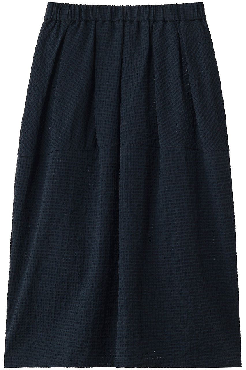 ミズイロインド/mizuiro indのkarami check tuck cocoon  SK スカート(navy/2-260115)