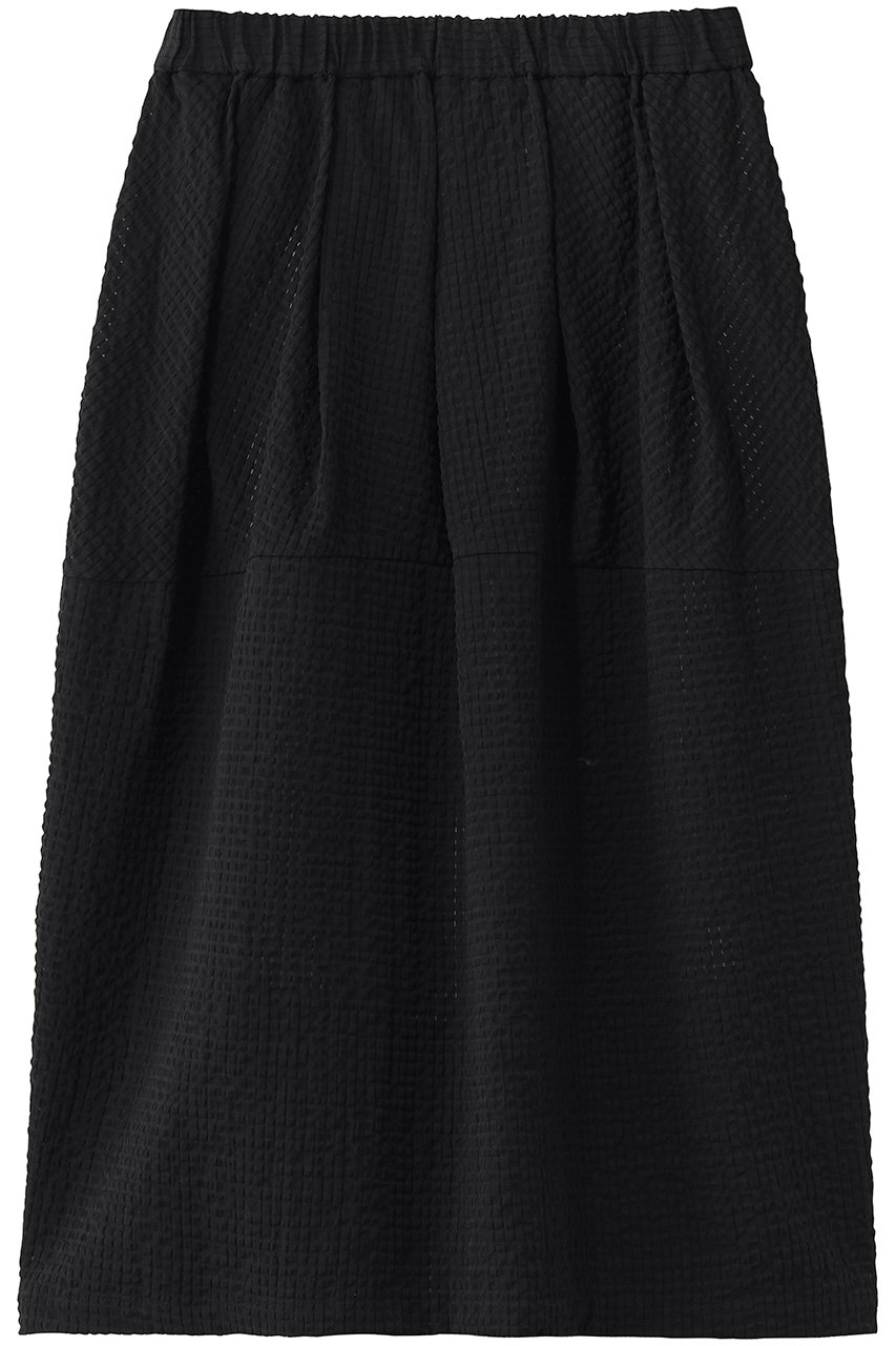 ミズイロインド/mizuiro indのkarami check tuck cocoon  SK スカート(black/2-260115)