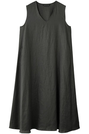 ミズイロインド/mizuiro indのlinen V neck flare OP ワンピース(110500/110503)