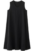 linen V neck flare OP ワンピース