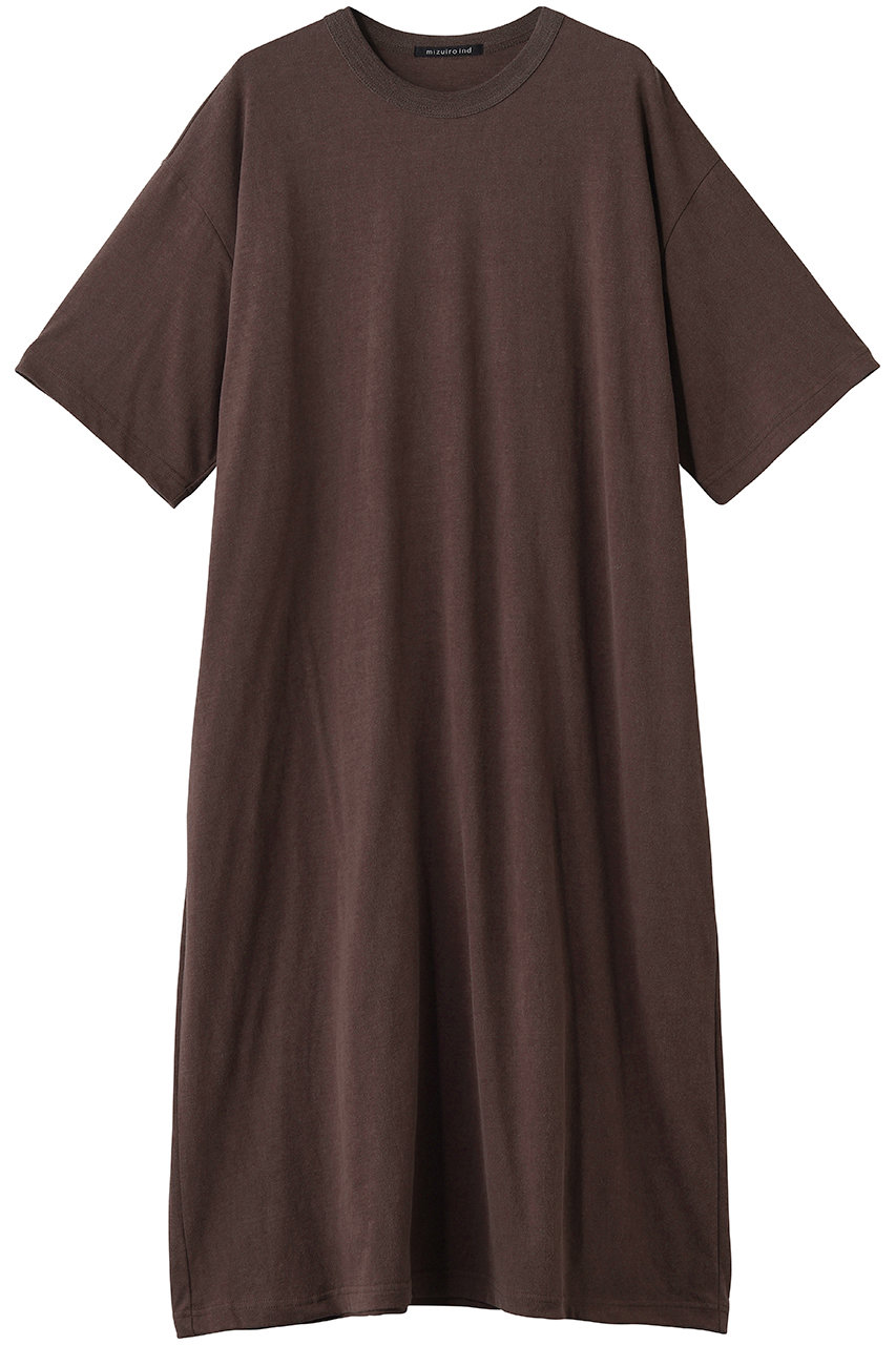 ミズイロインド/mizuiro indのcrew neck long OP ワンピース(brown/2-250102)