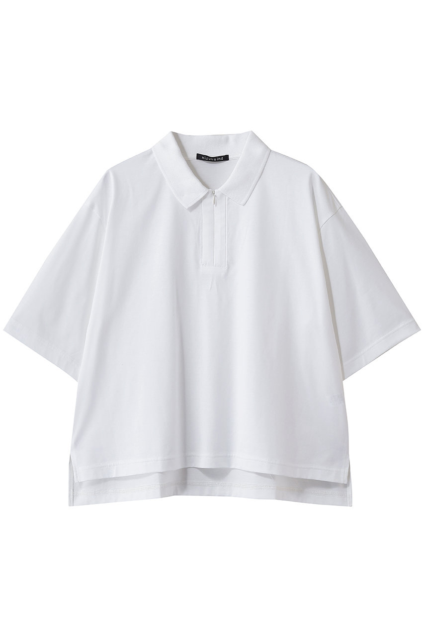 ミズイロインド/mizuiro indのzip polo shirt シャツ(off white/2-210126)