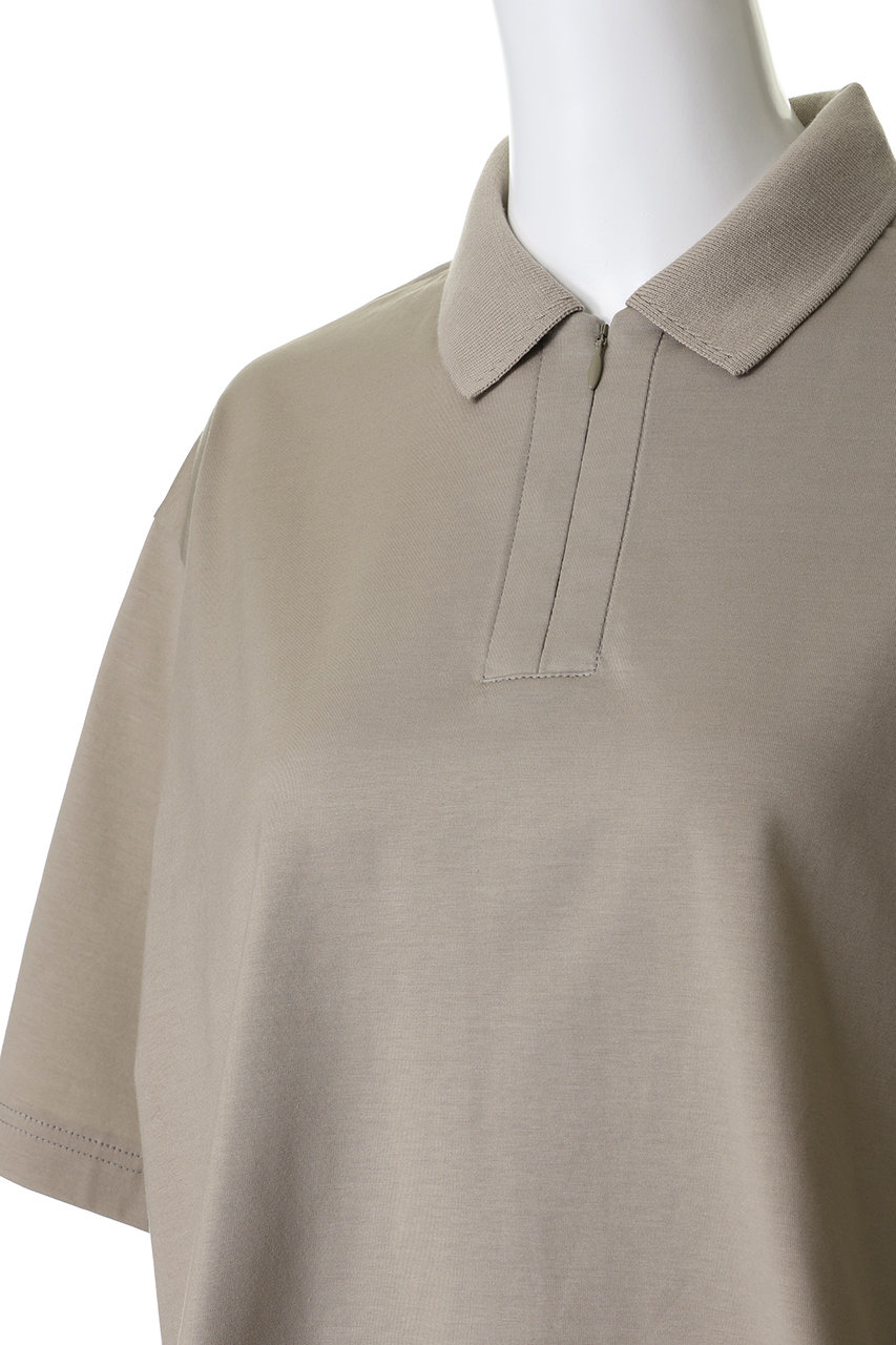 mizuiro ind(ミズイロインド)｜zip polo shirt シャツ/off white の 
