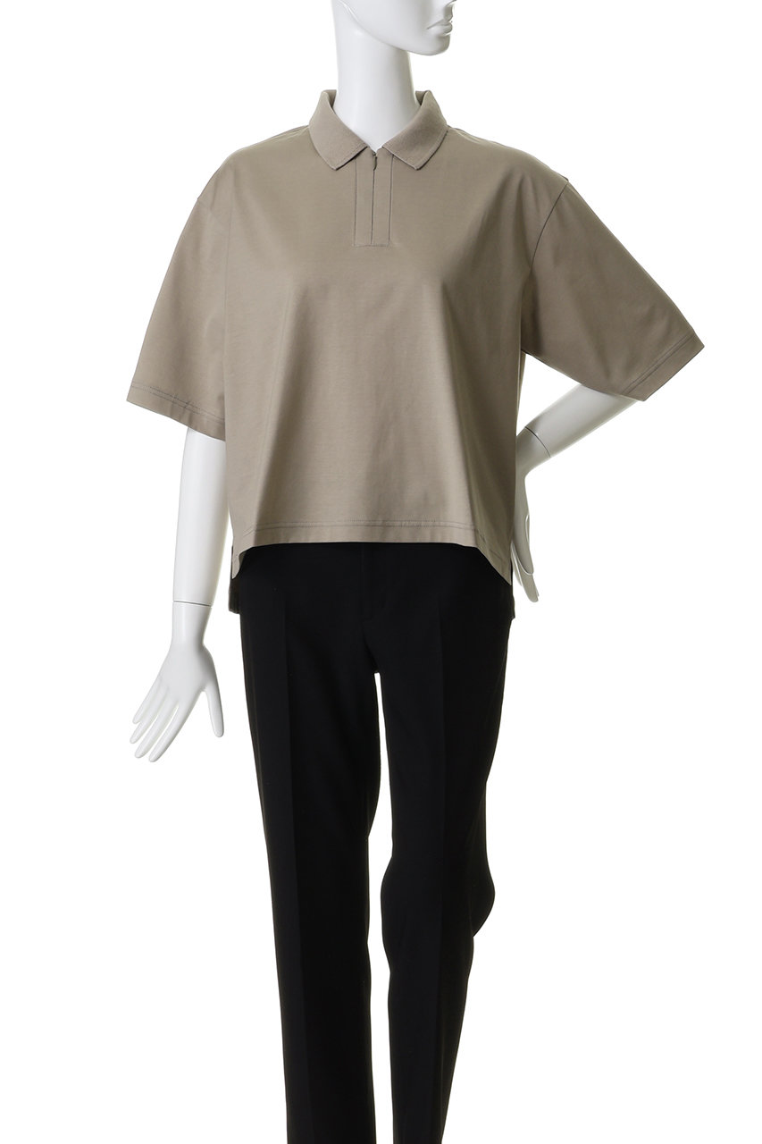 mizuiro ind(ミズイロインド)｜zip polo shirt シャツ/beige の通販 