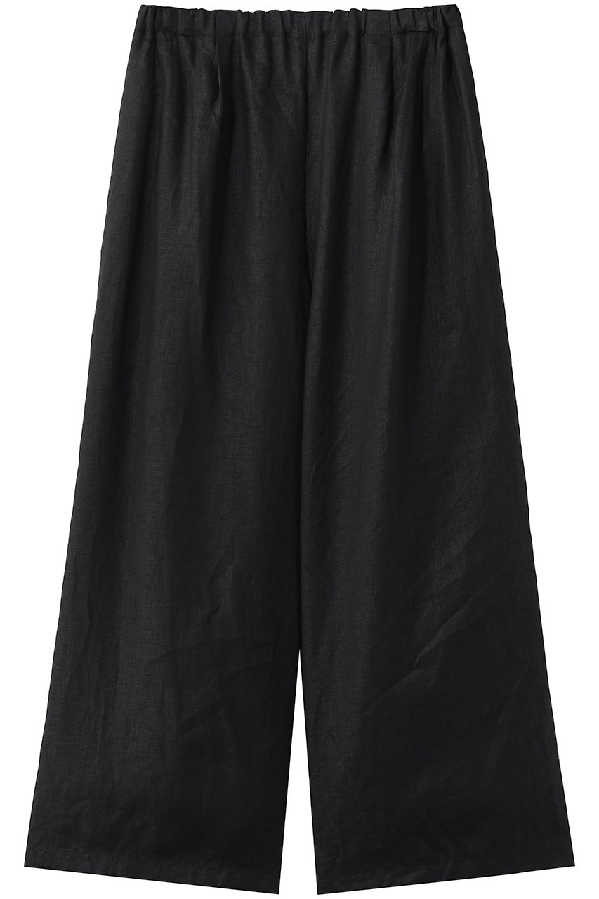ミズイロインド/mizuiro indのlinen wide easy PT パンツ(black/2-260104)