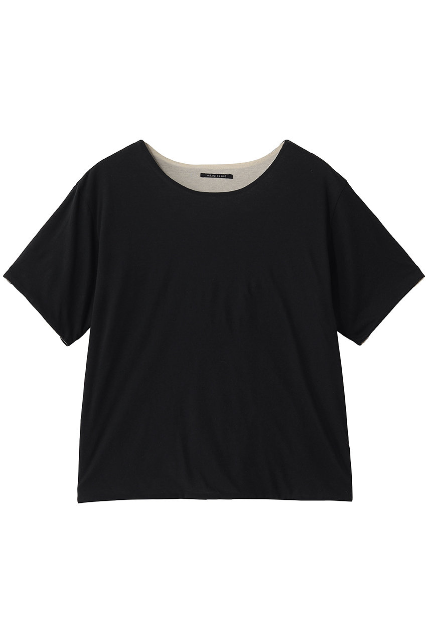 ミズイロインド/mizuiro indのbicolor reversible T Tシャツ(black/2-210135)