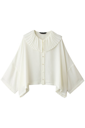 ミズイロインド/mizuiro indのpleats collar wide shirt シャツ(110400/110403)