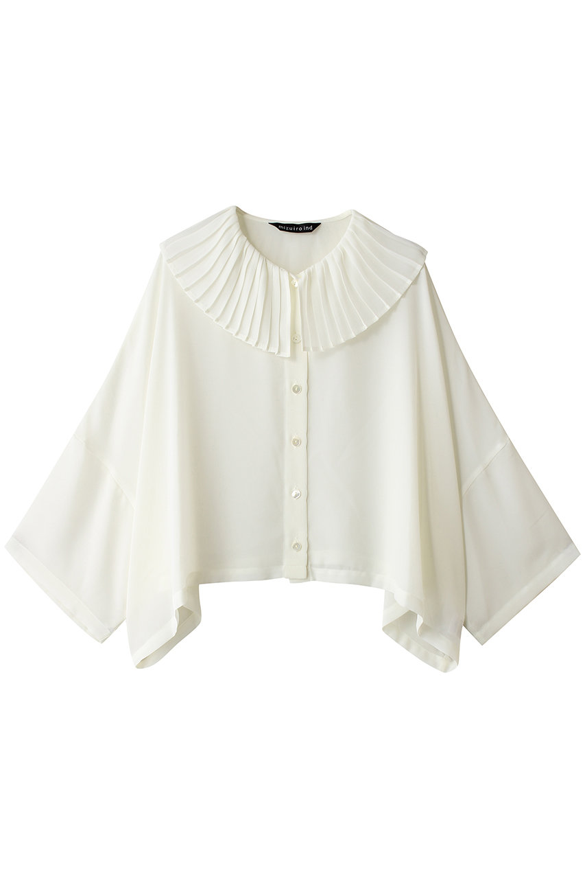 ミズイロインド　専用になります mizuiro ind(ミズイロインド)｜pleats collar wide shirt シャツ/ivory