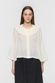 pleats collar wide shirt シャツ