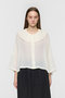 pleats collar wide shirt シャツ ミズイロインド/mizuiro ind