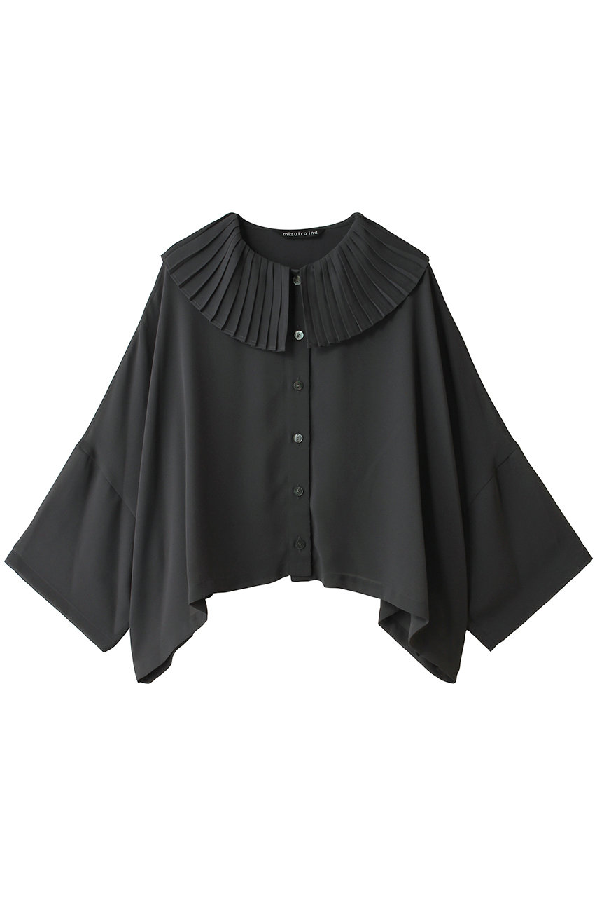 ミズイロインド/mizuiro indのpleats collar wide shirt シャツ(c.gray/2-230117)