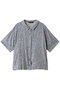 print half slv shirt シャツ ミズイロインド/mizuiro ind blue