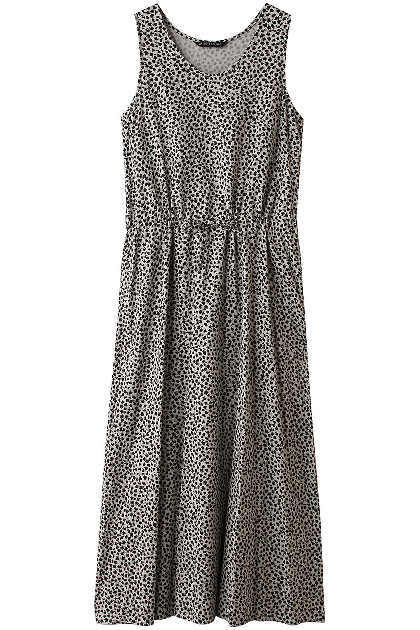 ミズイロインド/mizuiro indのprint A line OP ワンピース(black/2-250099)