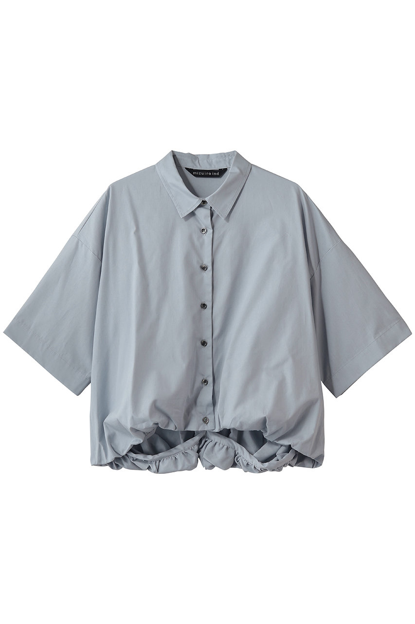 ミズイロインド/mizuiro indのhalf slv ballon shirt シャツ(l.grayA/2-230128A)