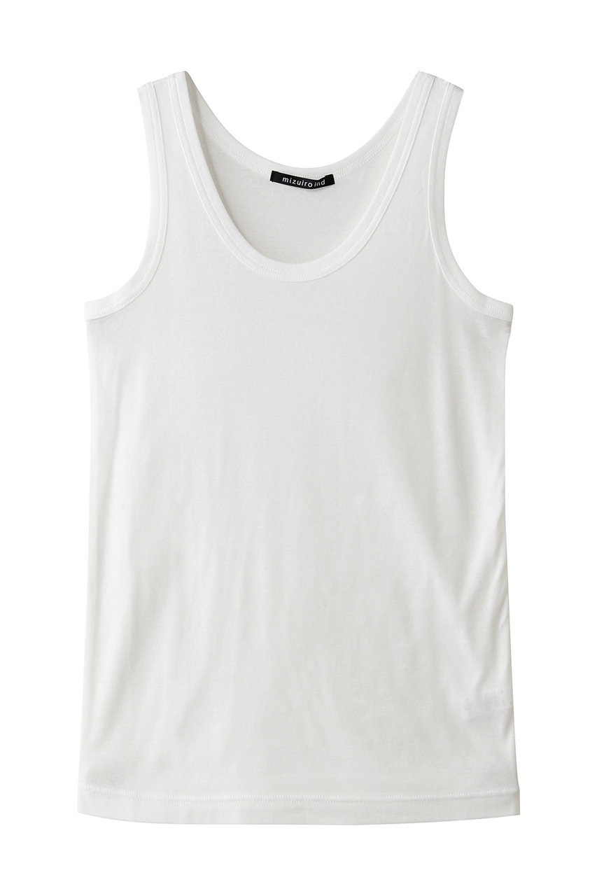 ミズイロインド/mizuiro indのbasic tank top トップ(off white/2-210143)