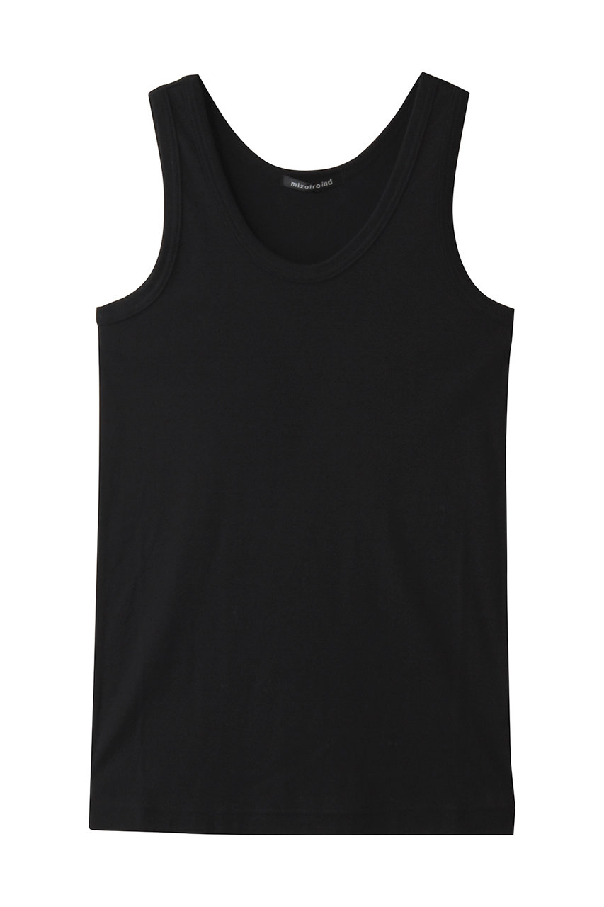 ミズイロインド/mizuiro indのbasic tank top トップ(black/2-210143)