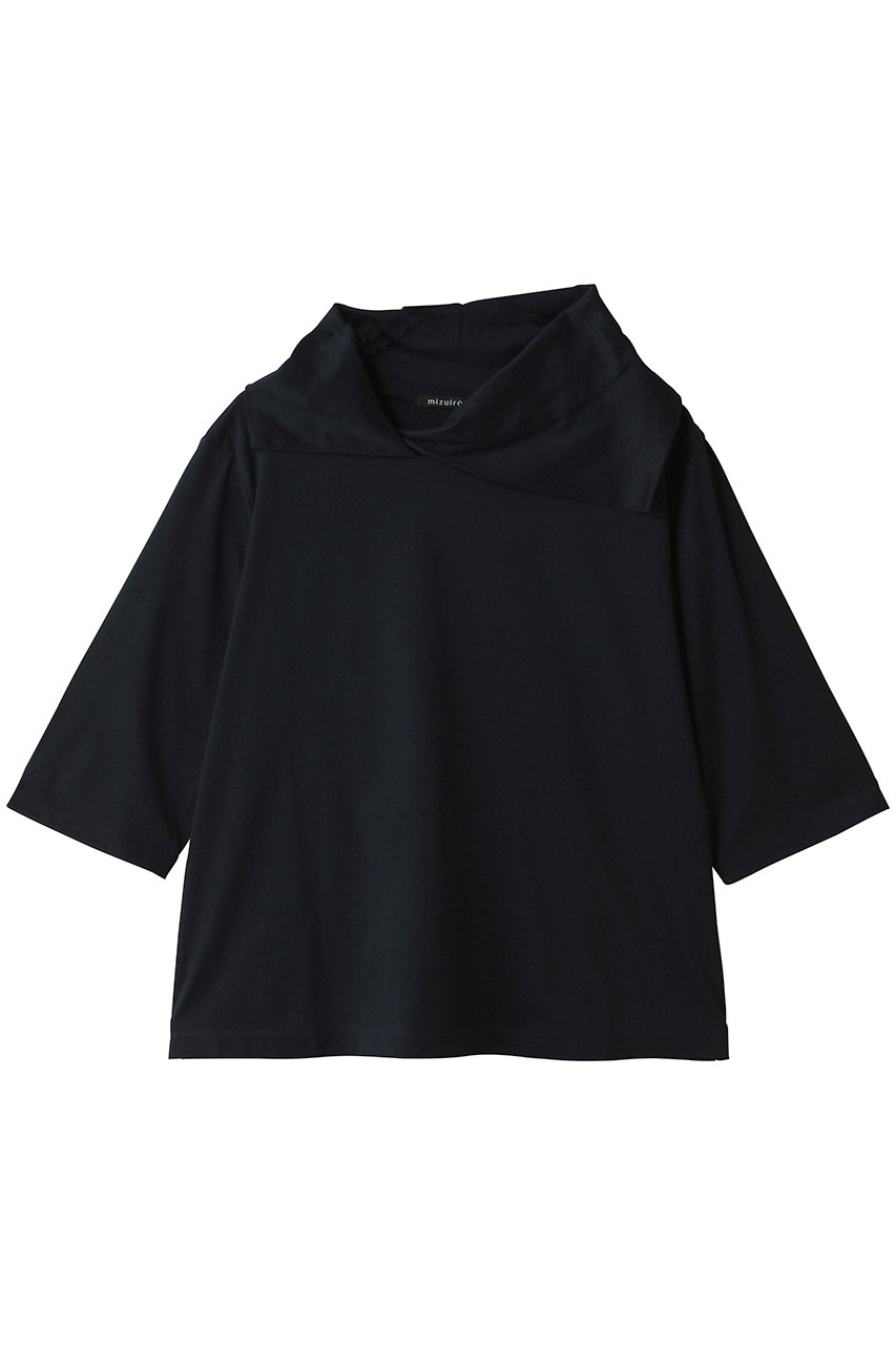ミズイロインド/mizuiro indのdrape collar P/O プルオーバー(navy/2-210140)