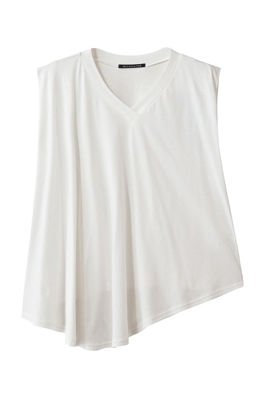 ミズイロインド/mizuiro indのV neck asymmetry N/S P/O プルオーバー(off white/2-210141)