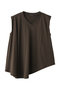 V neck asymmetry N/S P/O プルオーバー ミズイロインド/mizuiro ind brown