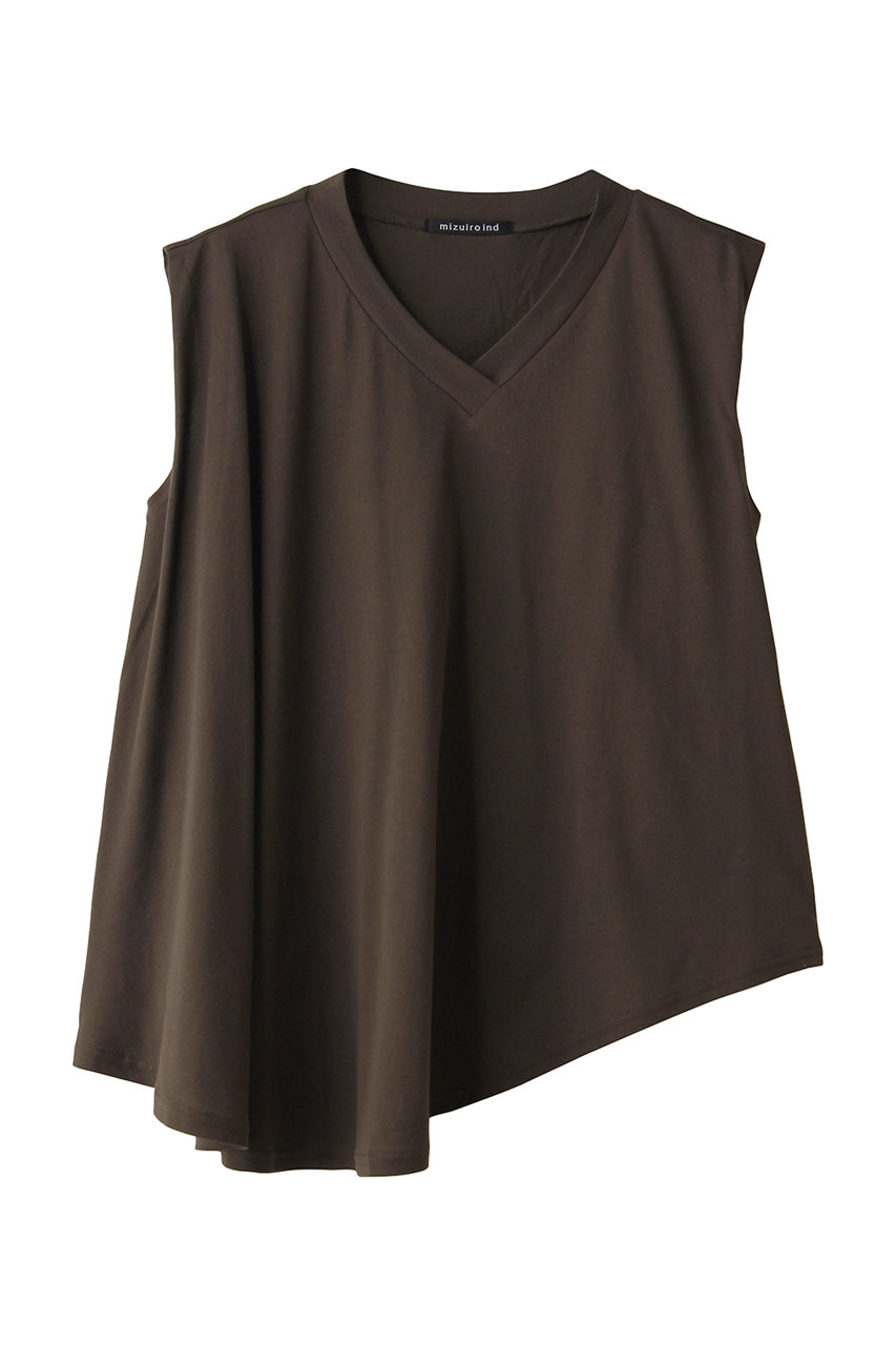 ミズイロインド/mizuiro indのV neck asymmetry N/S P/O プルオーバー(brown/2-210141)