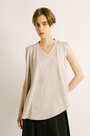 ミズイロインド/mizuiro indのV neck asymmetry N/S P/O プルオーバー