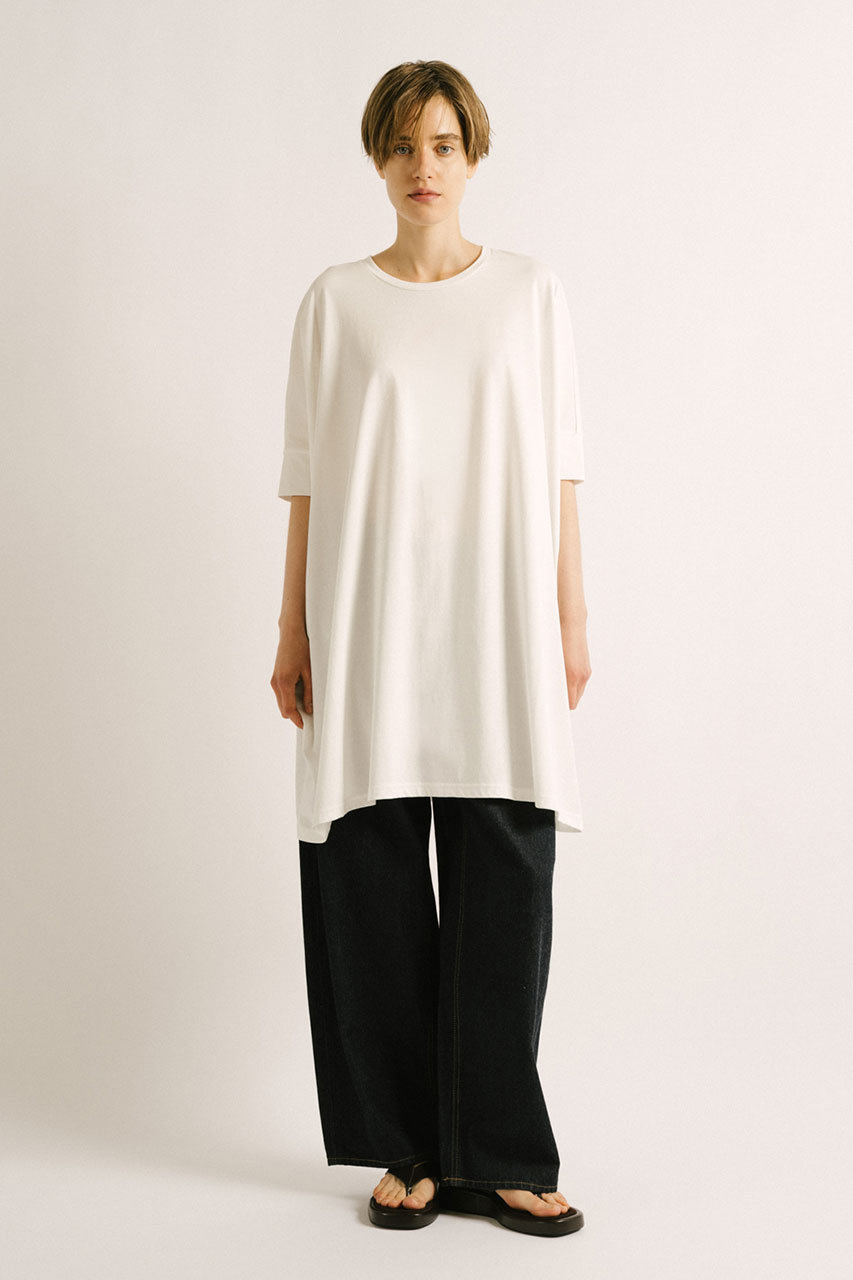 mizuiro ind(ミズイロインド)｜wide crew neck tunic チュニック/off