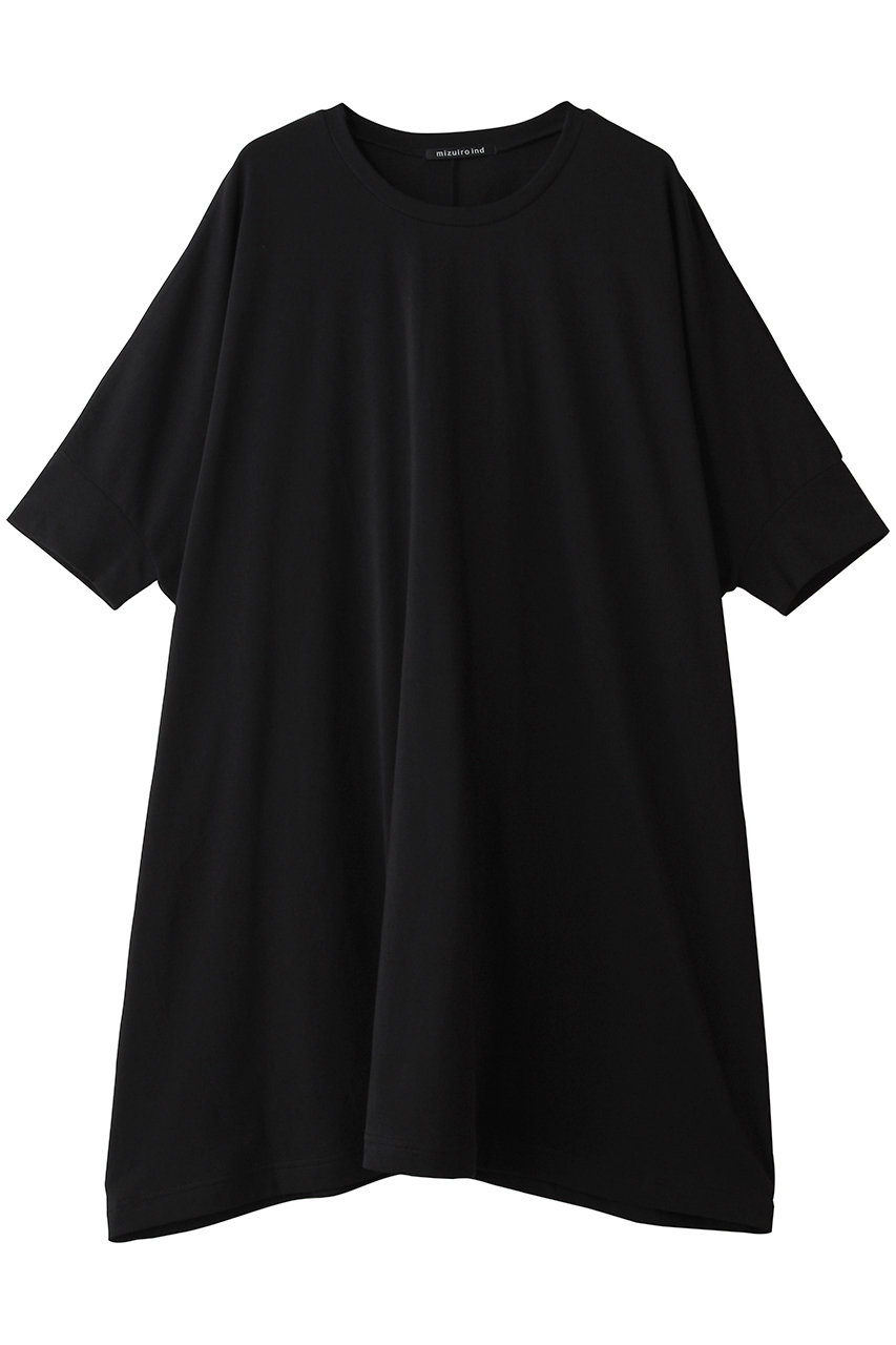 ミズイロインド/mizuiro indのwide crew neck tunic チュニック(black/2-210144)