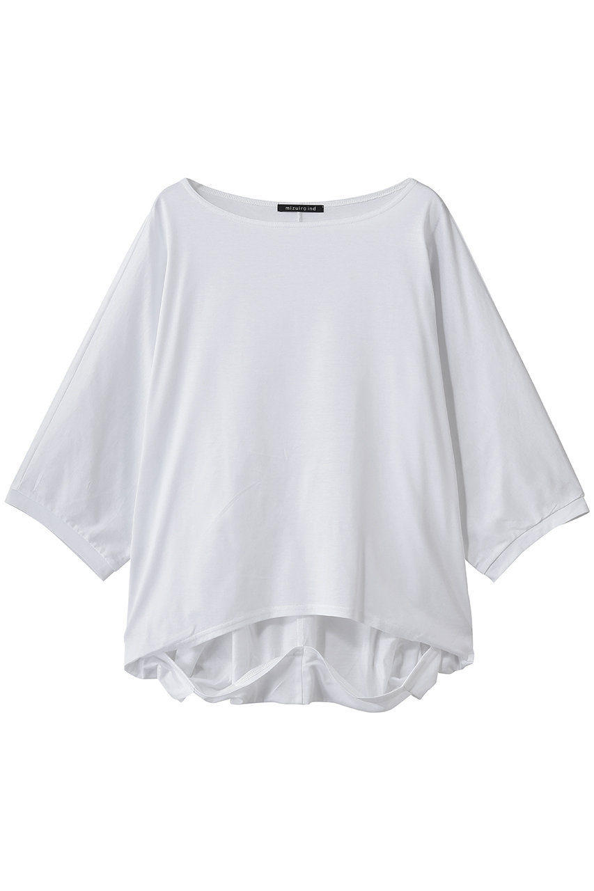 ミズイロインド/mizuiro indのboat neck cocoon P/O プルオーバー(white/2-210149)