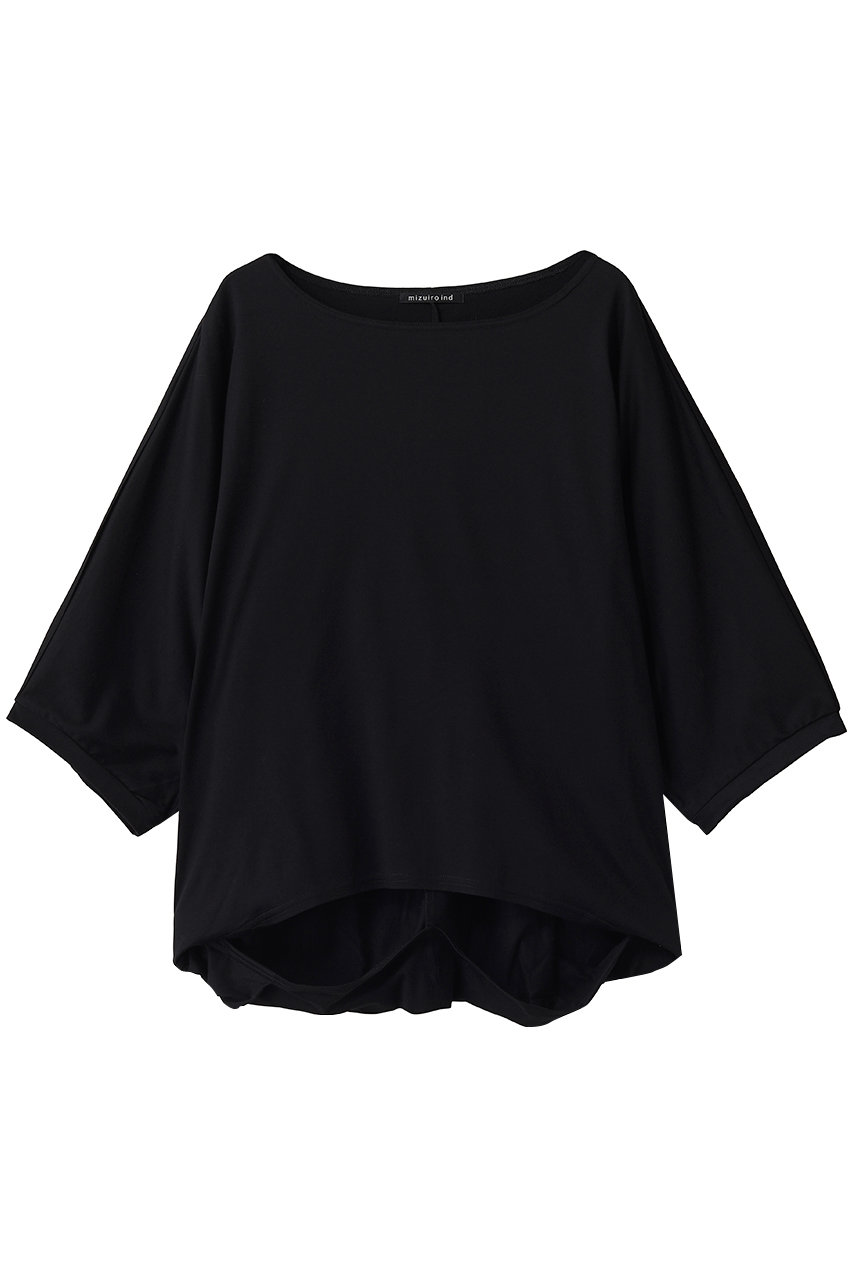 ミズイロインド/mizuiro indのboat neck cocoon P/O プルオーバー(black/2-210149)