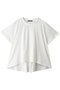 flare crew neck T Tシャツ ミズイロインド/mizuiro ind off white