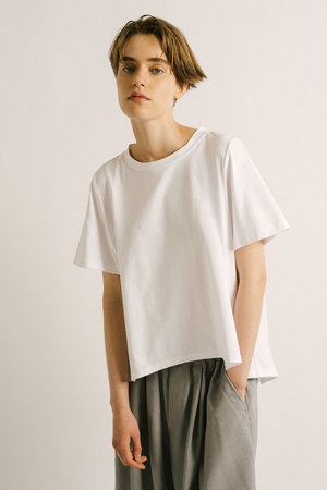 ミズイロインド/mizuiro indのflare crew neck T Tシャツ(110100/110102)