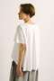 flare crew neck T Tシャツ ミズイロインド/mizuiro ind