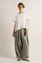 flare crew neck T Tシャツ ミズイロインド/mizuiro ind