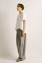 flare crew neck T Tシャツ ミズイロインド/mizuiro ind