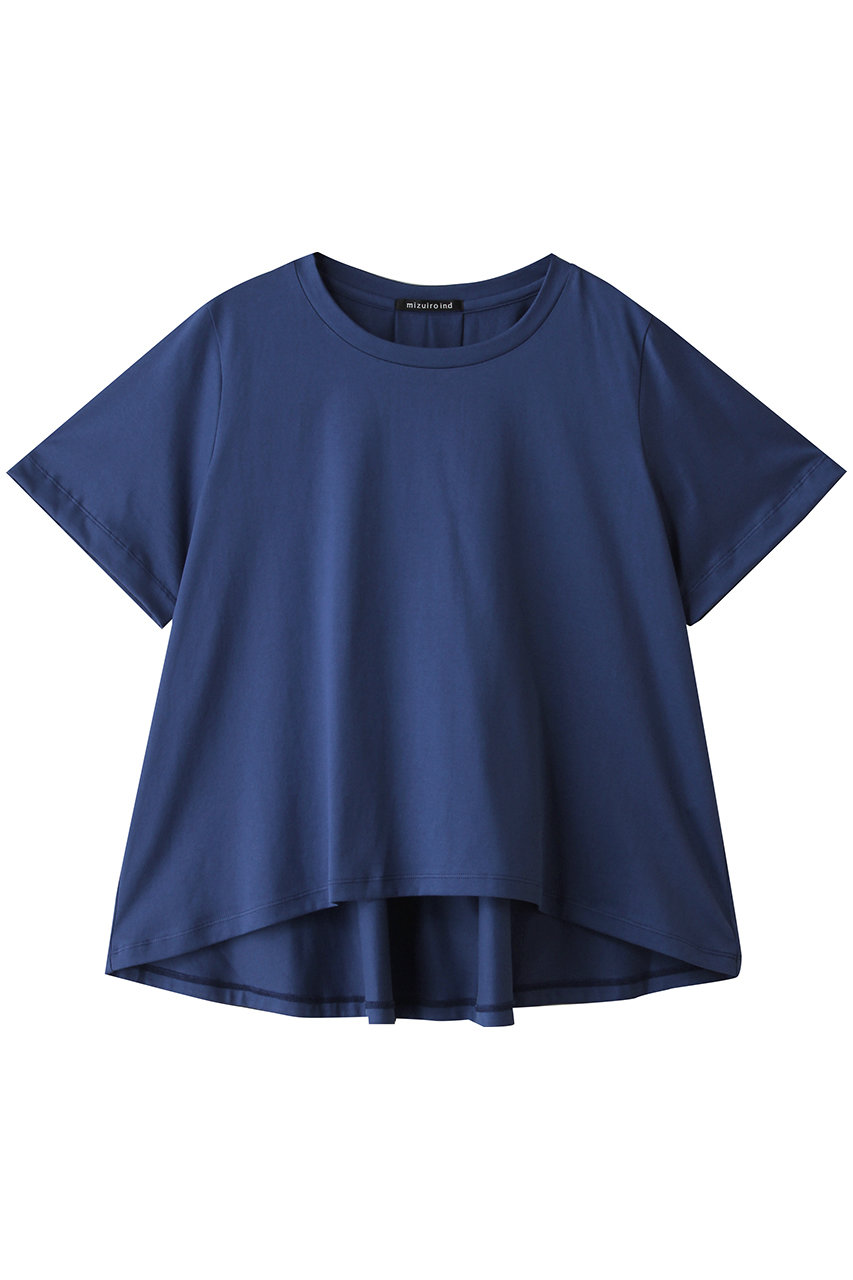 ミズイロインド/mizuiro indのflare crew neck T Tシャツ(blue/2-210148)
