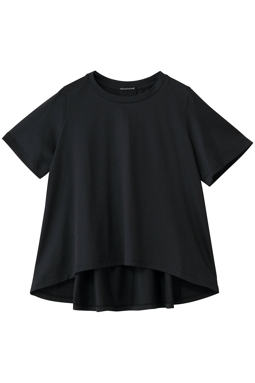 ミズイロインド/mizuiro indのflare crew neck T Tシャツ(navy/2-210148)