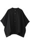 cotton linen stand collar wide shirt シャツ ミズイロインド/mizuiro ind black