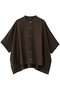 cotton linen stand collar wide shirt シャツ ミズイロインド/mizuiro ind brown