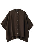 cotton linen stand collar wide shirt シャツ