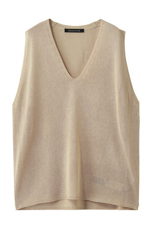 ミズイロインド/mizuiro indのlinen like V neck wide vest ベスト