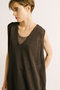 linen like V neck wide vest ベスト ミズイロインド/mizuiro ind