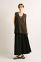 linen like V neck wide vest ベスト ミズイロインド/mizuiro ind