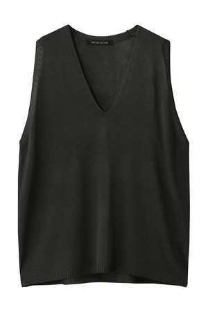 ミズイロインド/mizuiro indのlinen like V neck wide vest ベスト