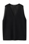 linen like V neck wide vest ベスト ミズイロインド/mizuiro ind black